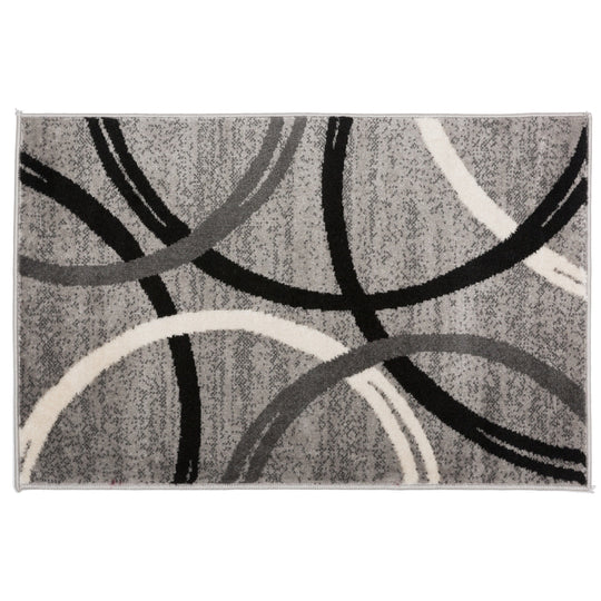 Contemporary Abstract Circles Design Area Rug