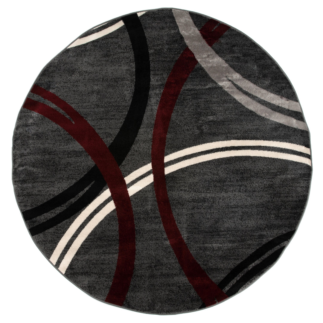 Contemporary Abstract Circles Design Area Rug