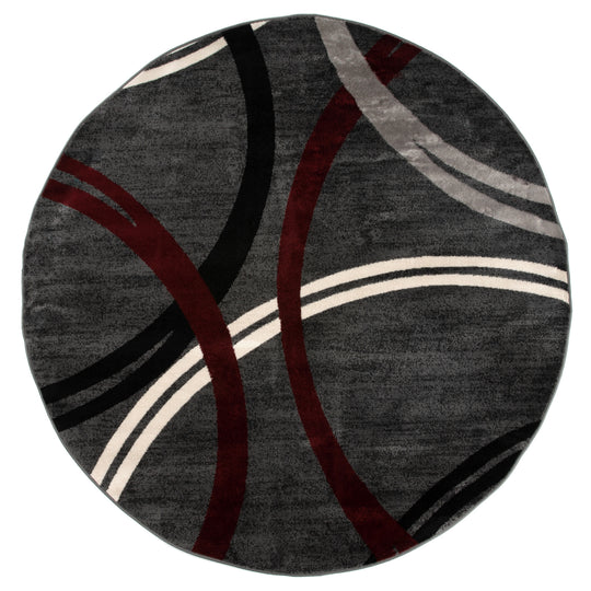 Contemporary Abstract Circles Design Area Rug