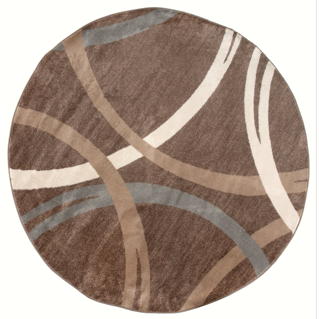Contemporary Abstract Circles Design Area Rug