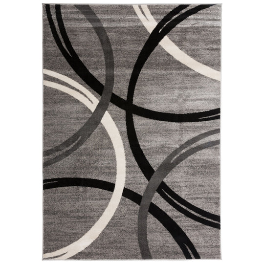 Contemporary Abstract Circles Design Area Rug