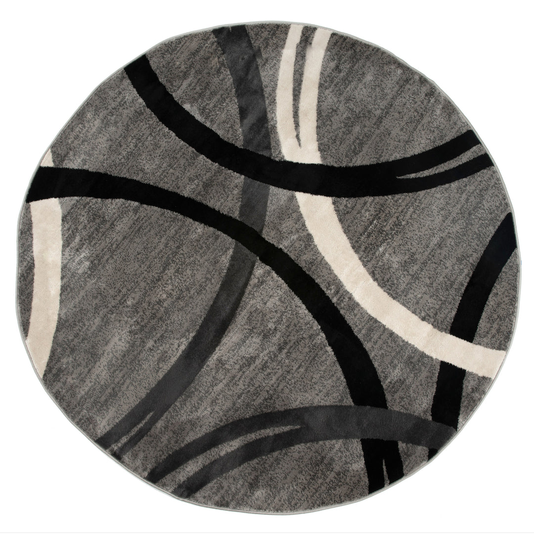 Contemporary Abstract Circles Design Area Rug