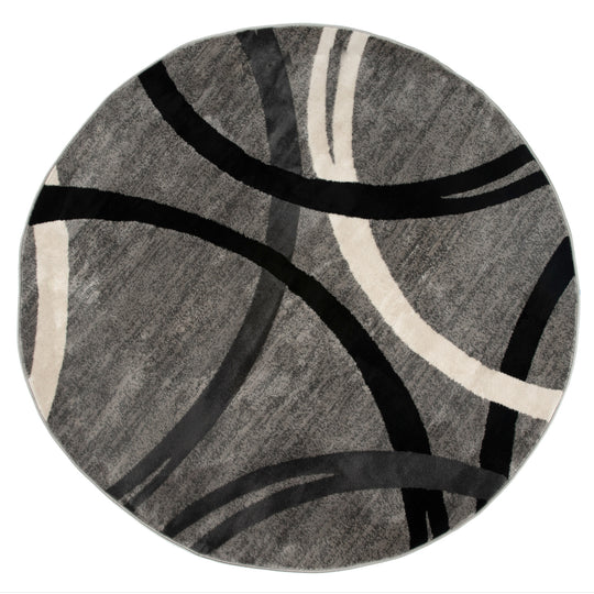 Contemporary Abstract Circles Design Area Rug