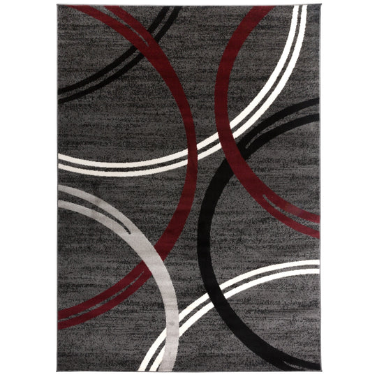 Contemporary Abstract Circles Design Area Rug