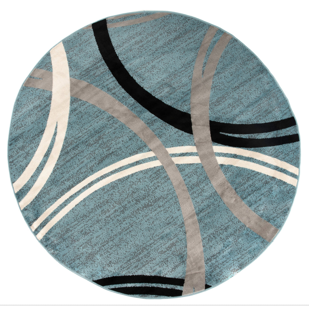 Contemporary Abstract Circles Design Area Rug