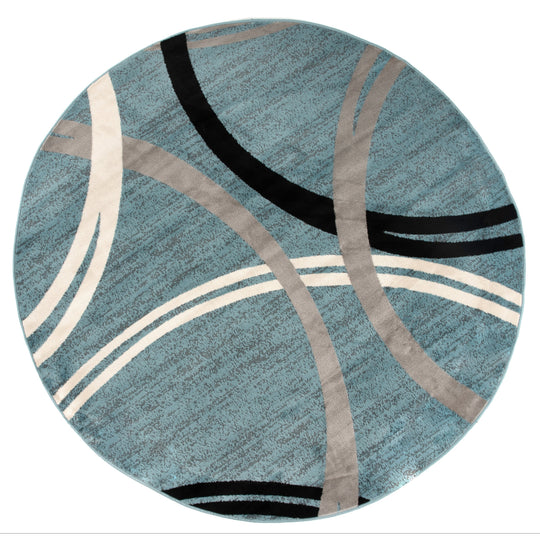 Contemporary Abstract Circles Design Area Rug