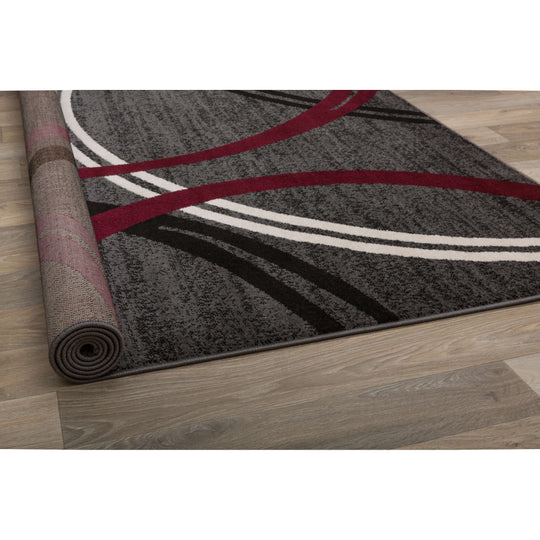 Contemporary Abstract Circles Design Area Rug