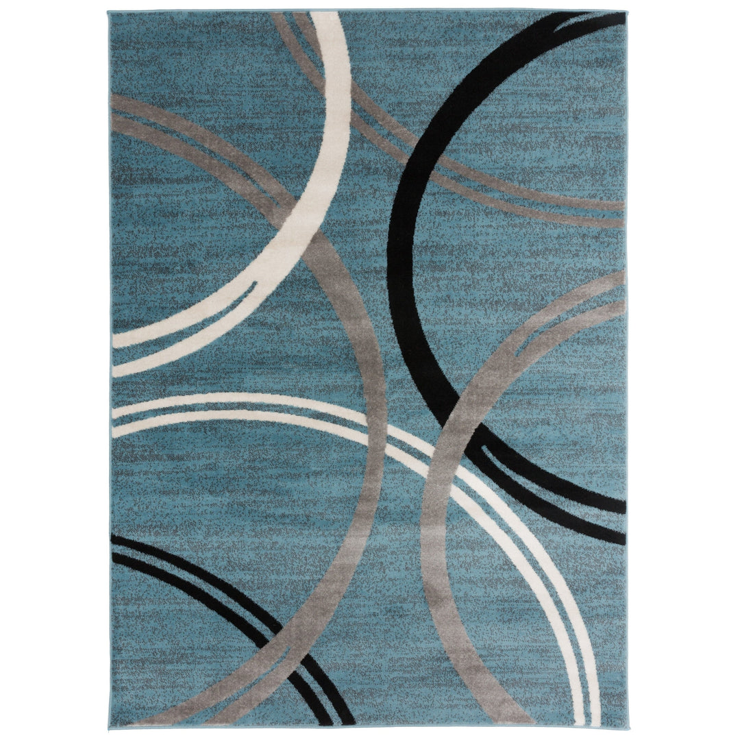 Contemporary Abstract Circles Design Area Rug
