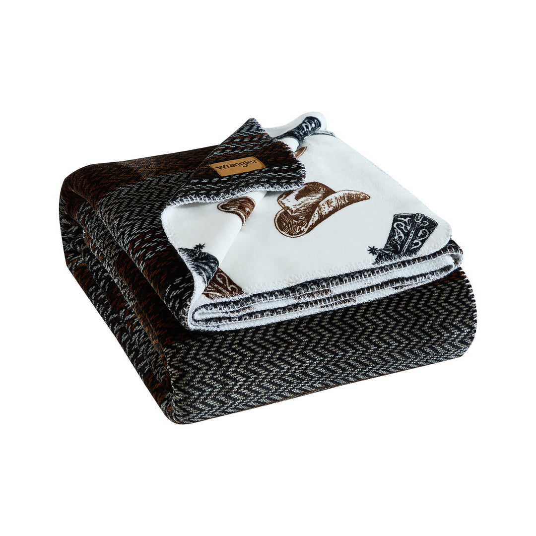 Printed Plush Fleece Reversible Blanket