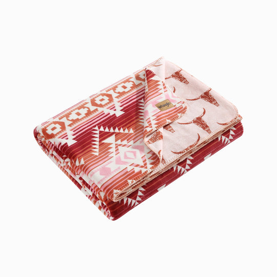 Printed Plush Fleece Reversible Blanket