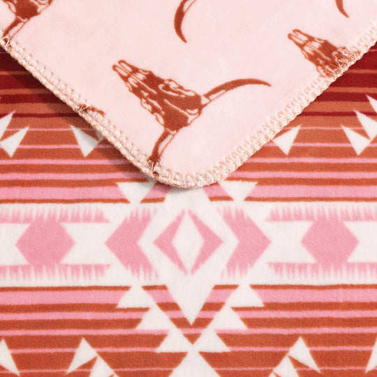 Printed Plush Fleece Reversible Blanket