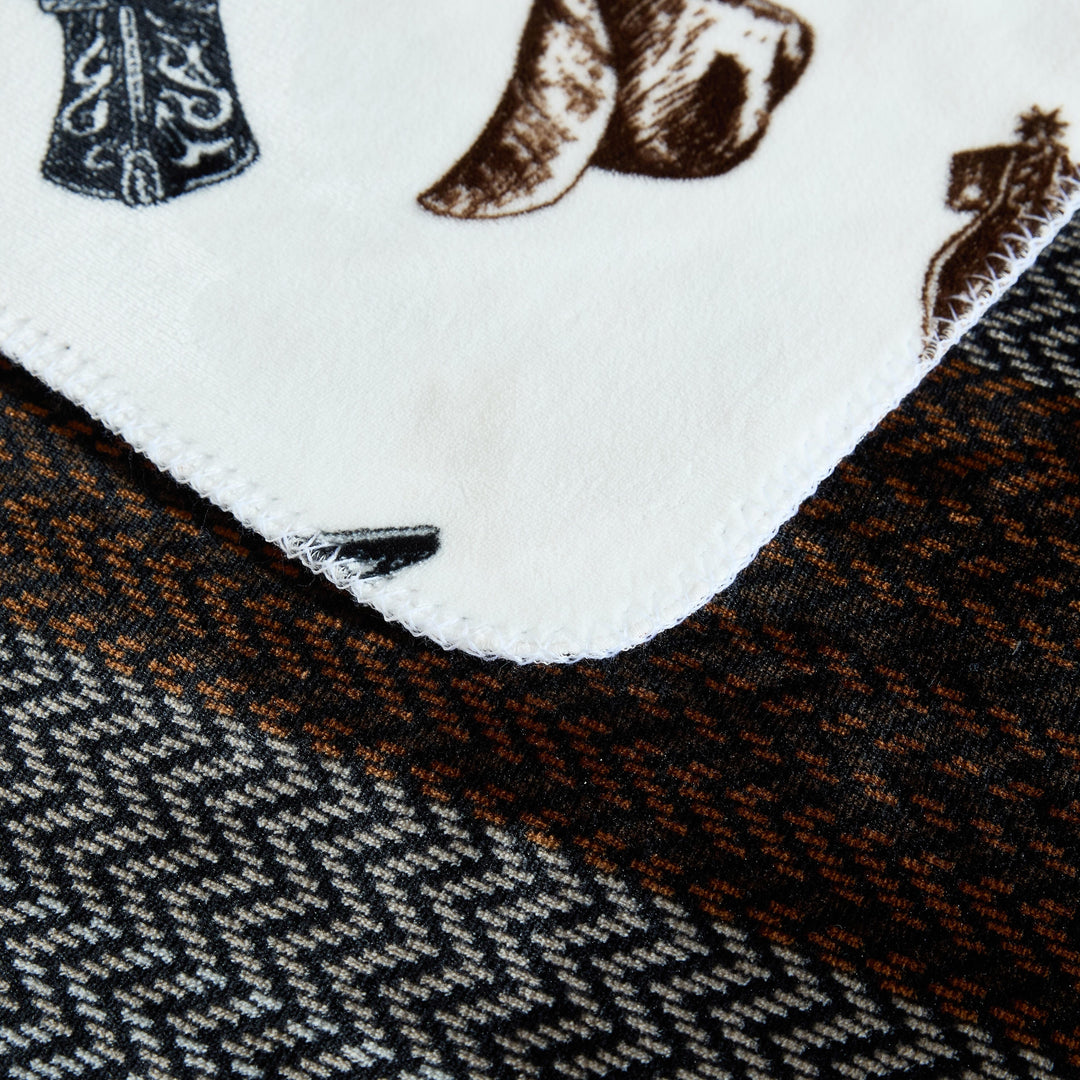 Printed Plush Fleece Reversible Blanket