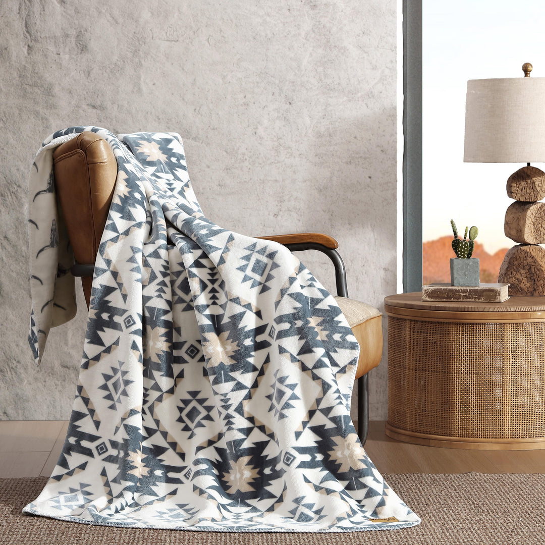 Printed Plush Fleece Reversible Blanket