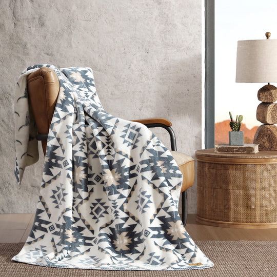 Printed Plush Fleece Reversible Blanket