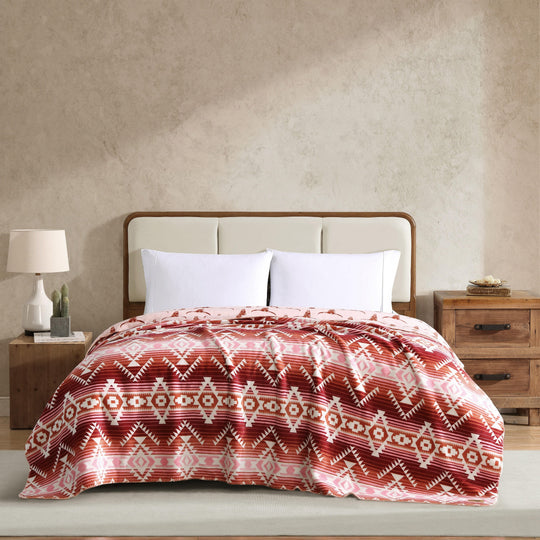Printed Plush Fleece Reversible Blanket