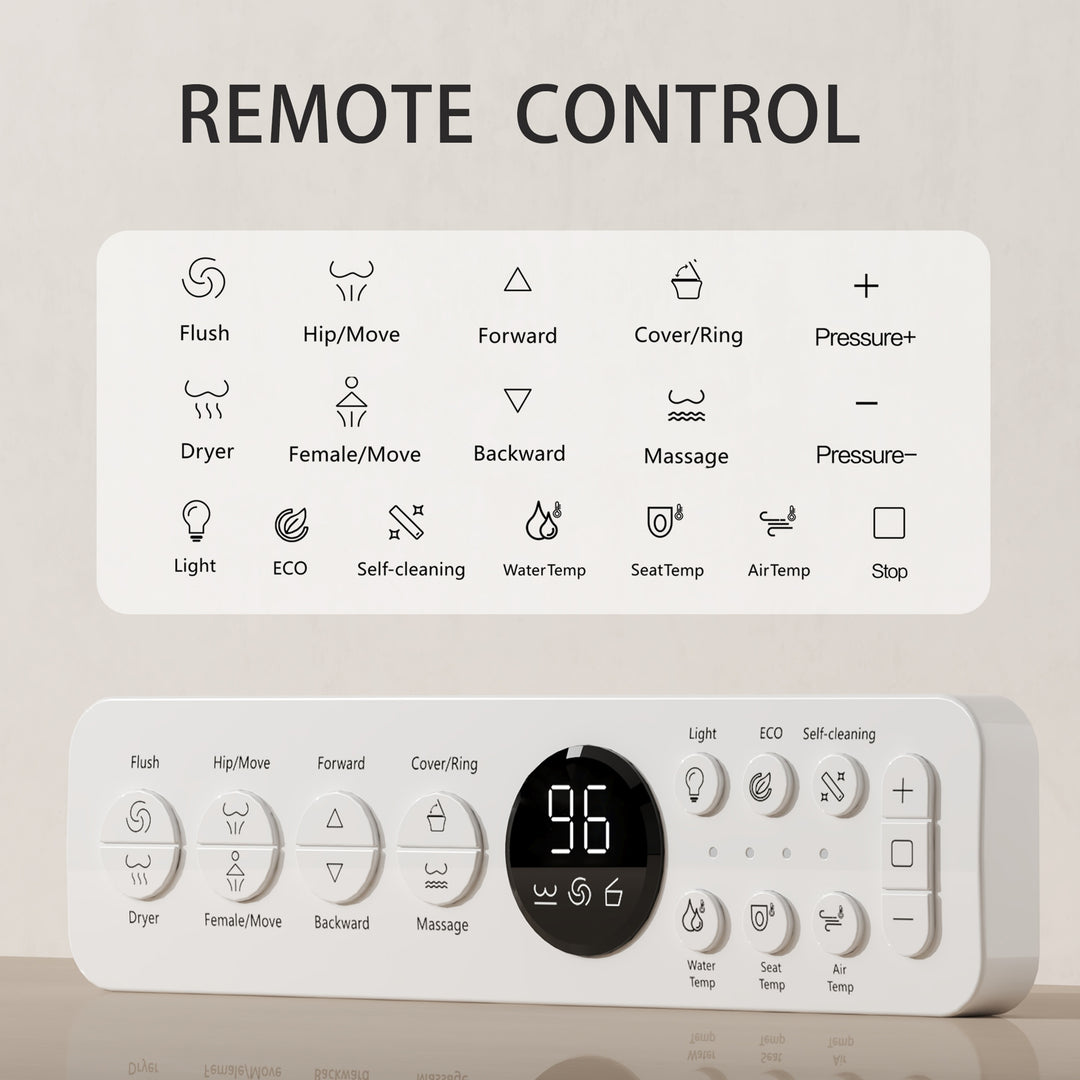 Smart Toilet Bidet with Built-In Tank Auto Open Lid Soft-Closing Heat Seat Auto/Blackout Flush