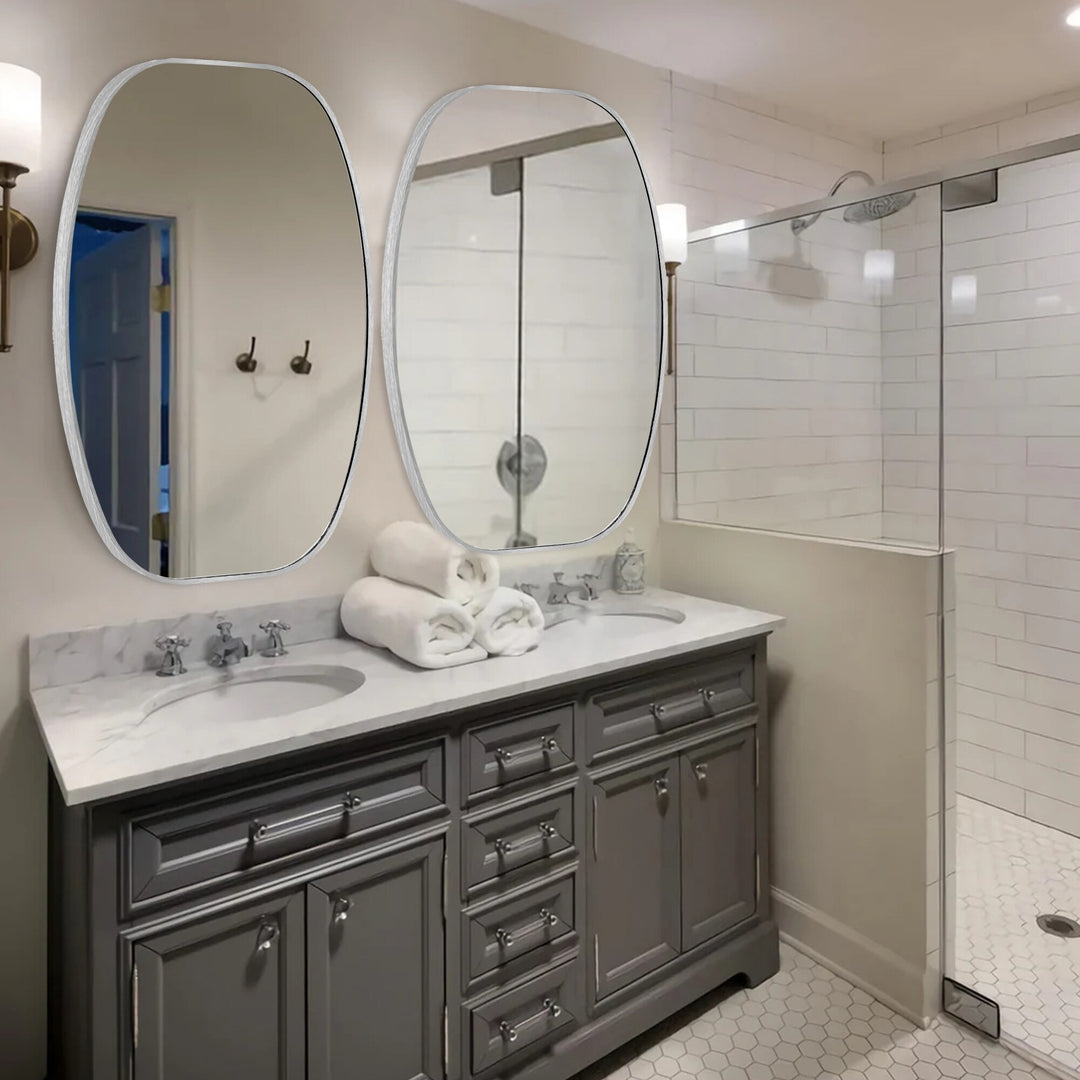 2 Pack Oval Mirror Vanity Decorative Wall Mirror