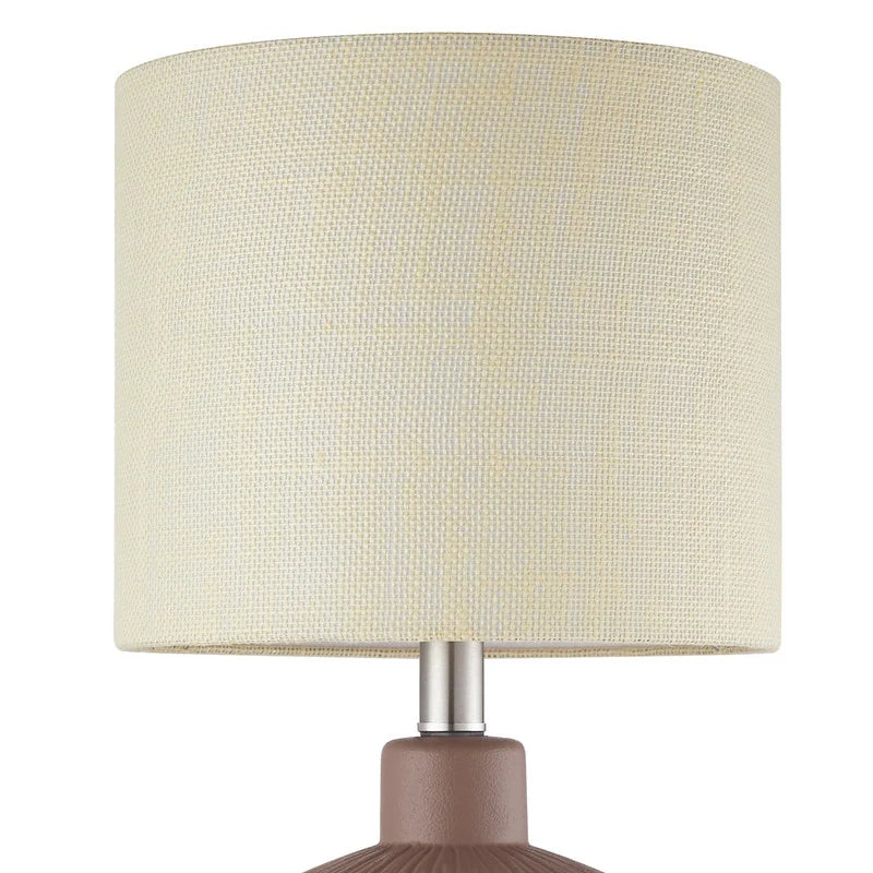 Fluted Ceramic Table Lamp (H18.25" X W10" X D10")