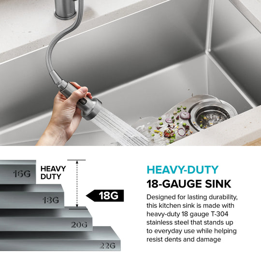 Fairlane Undermount 18 Gauge Stainless Steel Kitchen Sink