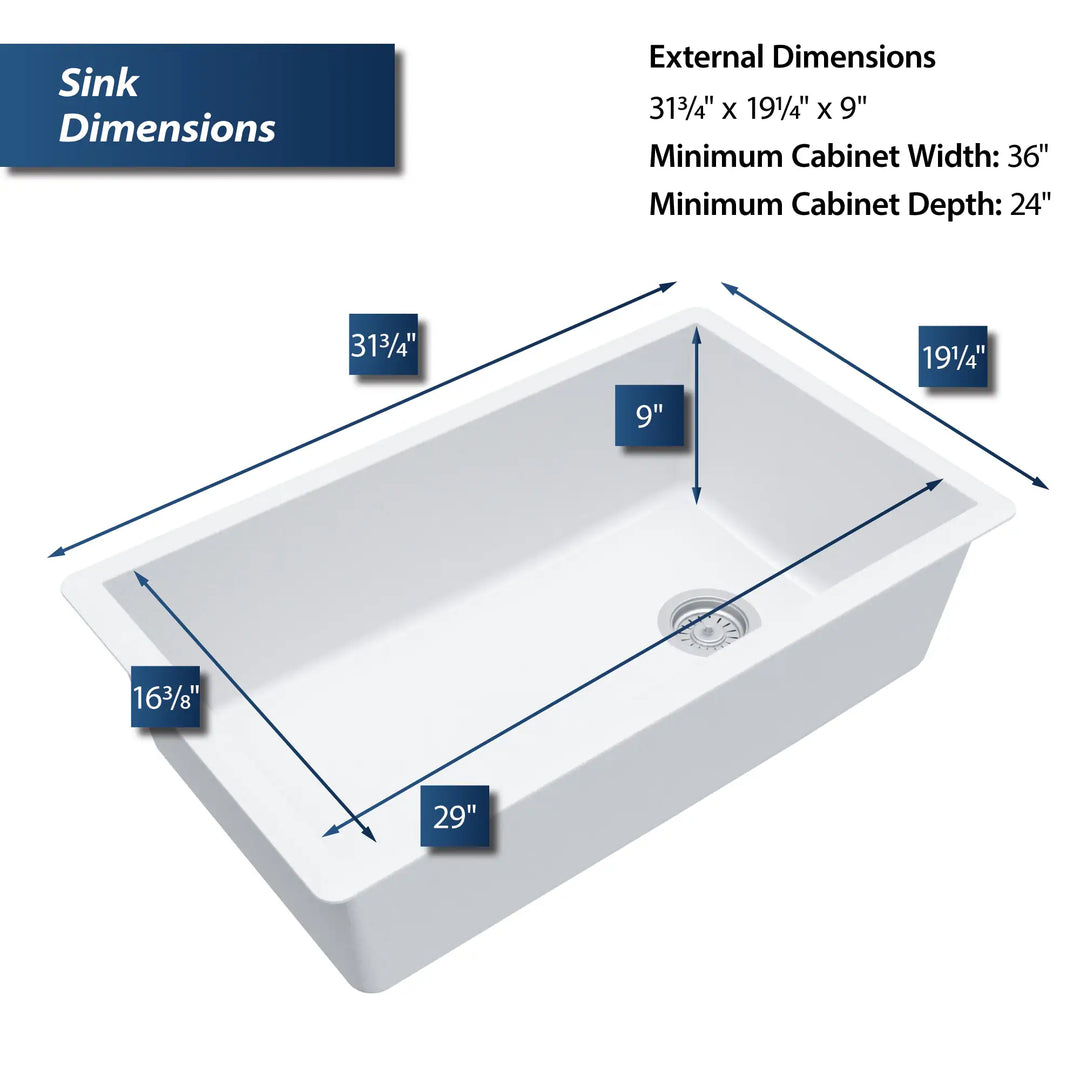 Undermount Quartz Single-Bowl Kitchen Sink
