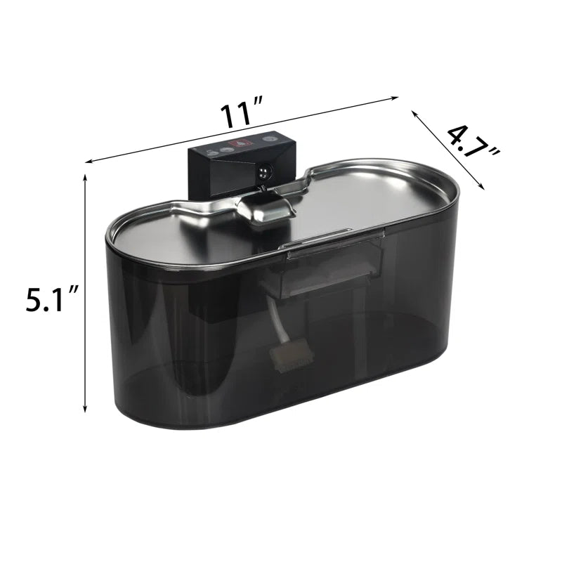 Automatic Pet Water Fountain, 2.8L, Stainless Steel & PC