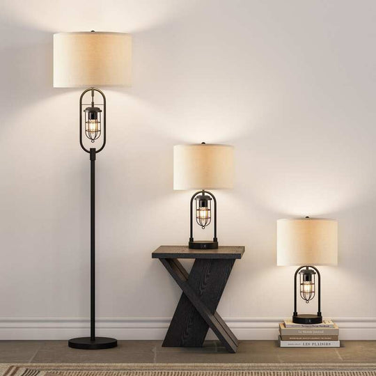 62.5 Inch Bronze Standard Floor Lamp with Night Light