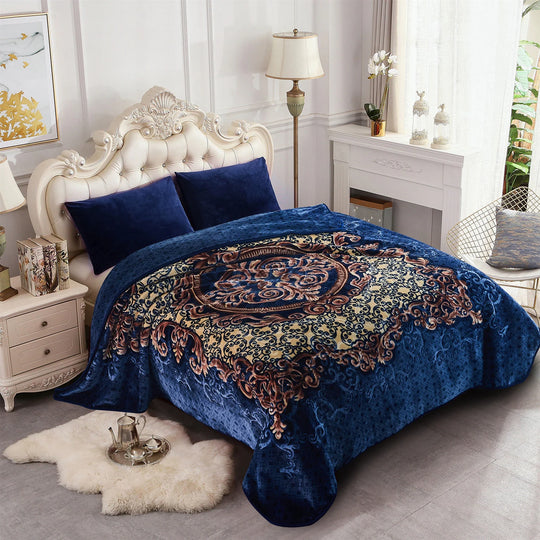 Heavy Korean Mink Fleece King Size Blanket, Christmas Gift for Parents