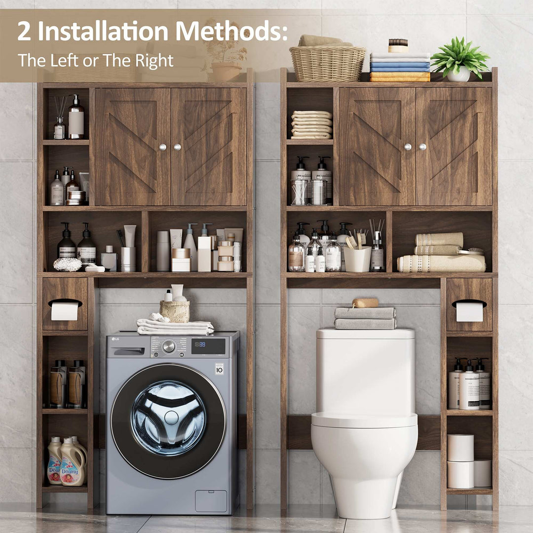 Over-The-Toilet Bathroom Storage Cabinet with Tissue Holder