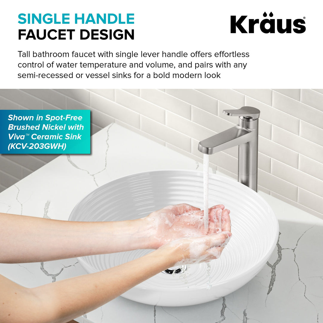 Indy Single Handle Vessel Bathroom Faucet with Pop up Drain