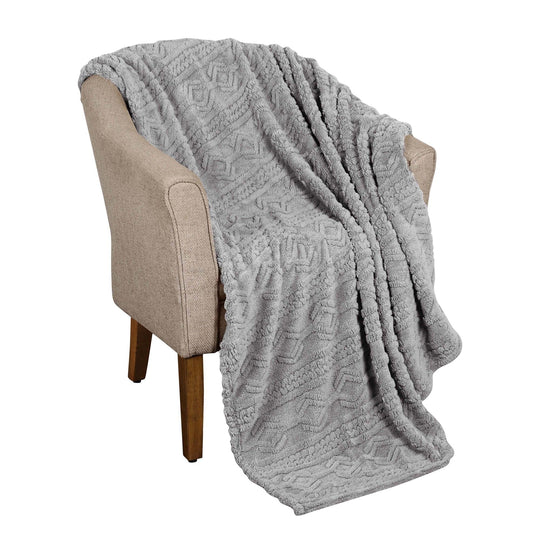 Arctic Boho Jacquard Plush Fluffy Fleece Blanket
