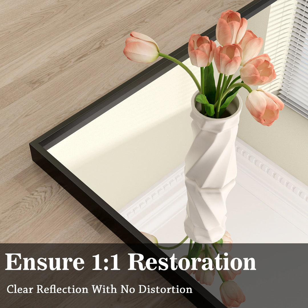 Modern Metal Framed French Cleat Mounted Wall Bathroom Vanity Mirror