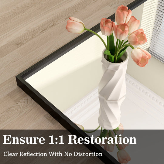 Modern Metal Framed French Cleat Mounted Wall Bathroom Vanity Mirror