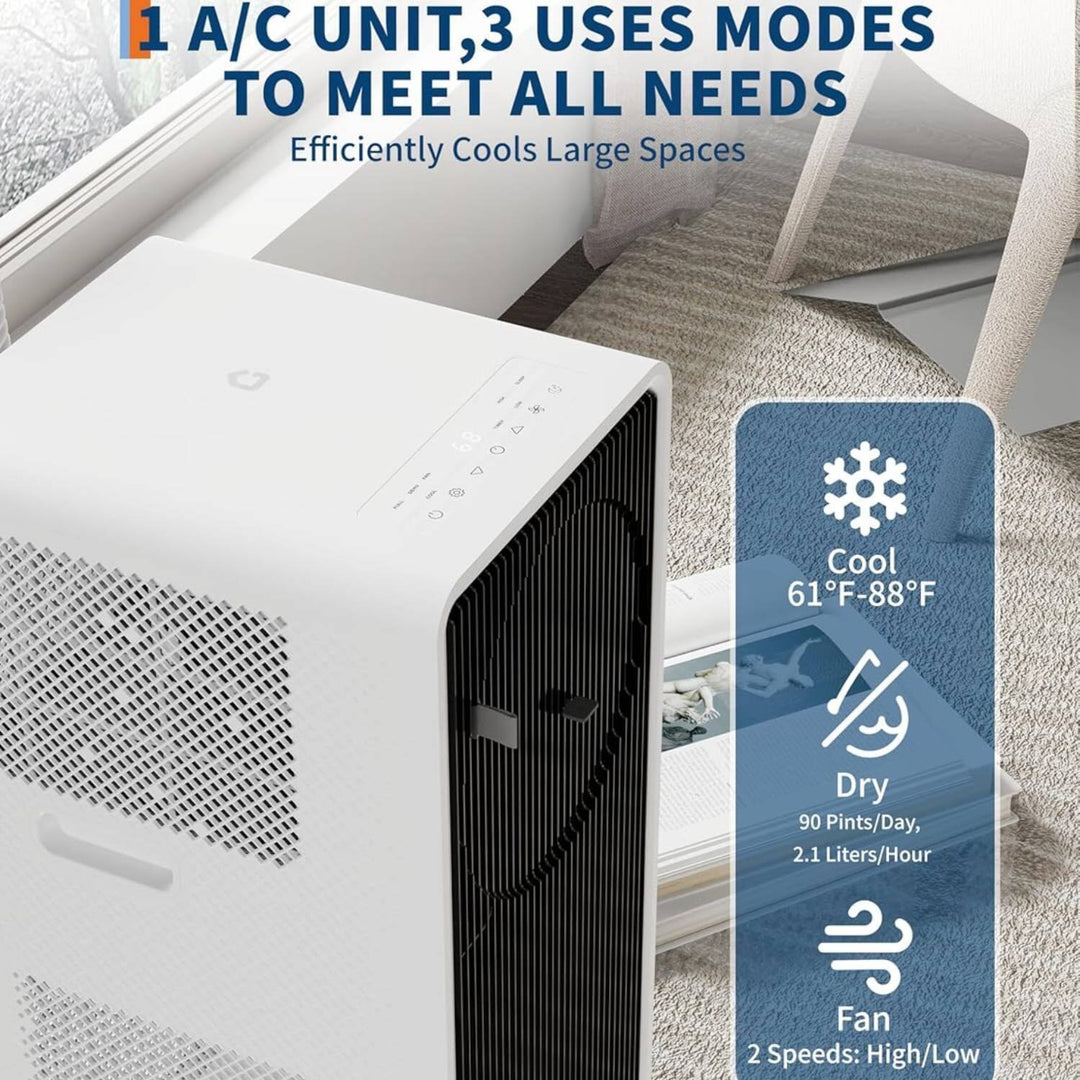 3-In-1 14000 Btus Portable Air Conditioner for Rooms up to 600-750 Sq.Ft.