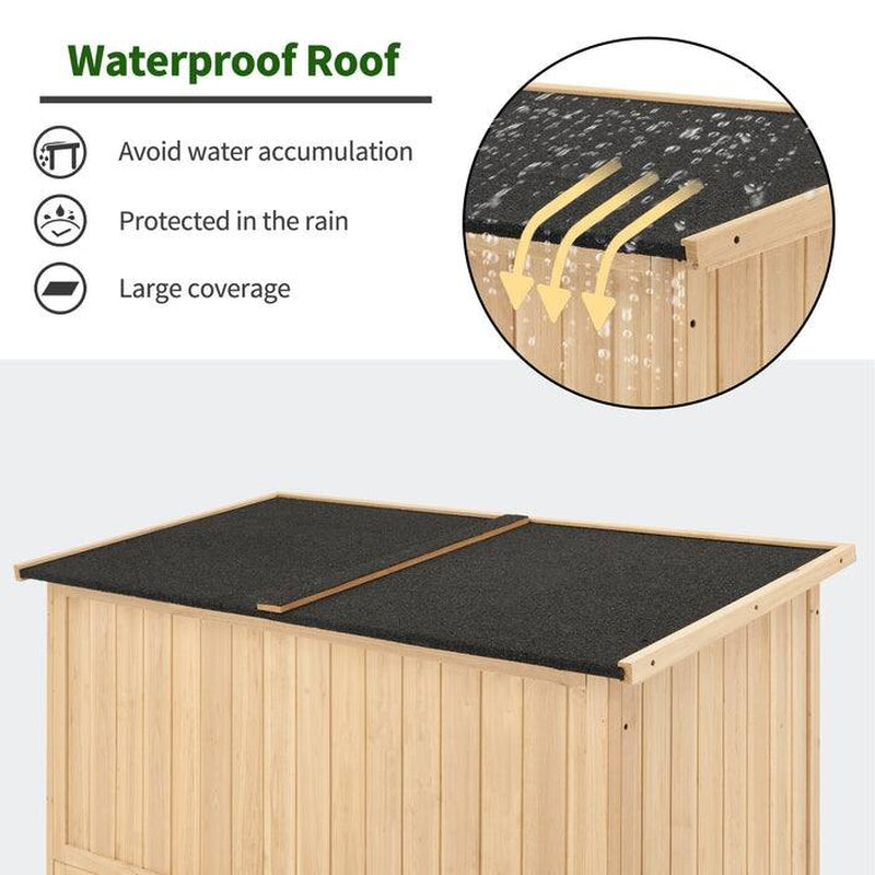 Outdoor Storage Cabinet Shed, Shuttered Doors with Lock, Wooden 0709 / 0808 / 1900