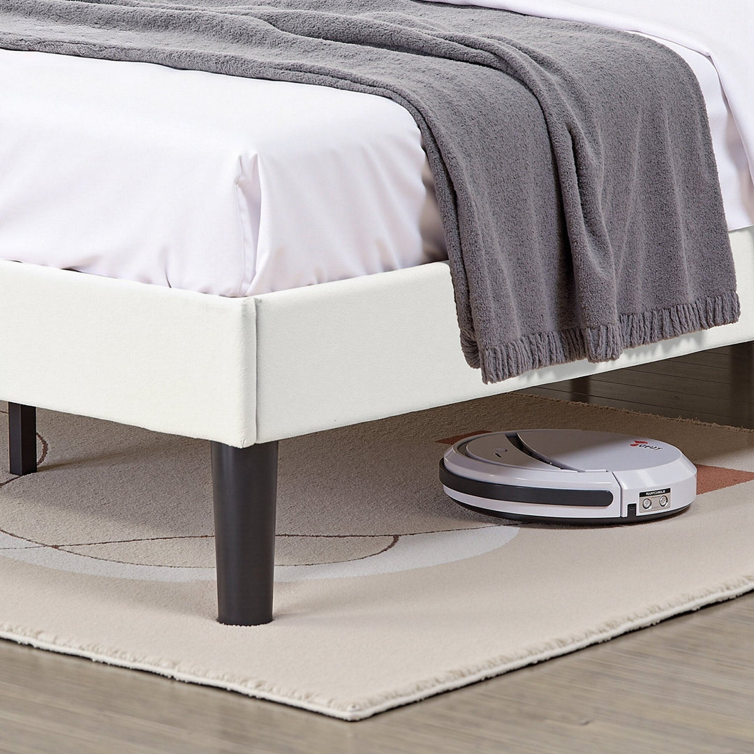 Javlergo Modern Upholstered Bed Frame with Height Adjustable Headboard Heavy-Duty Frame No Box Spring Needed