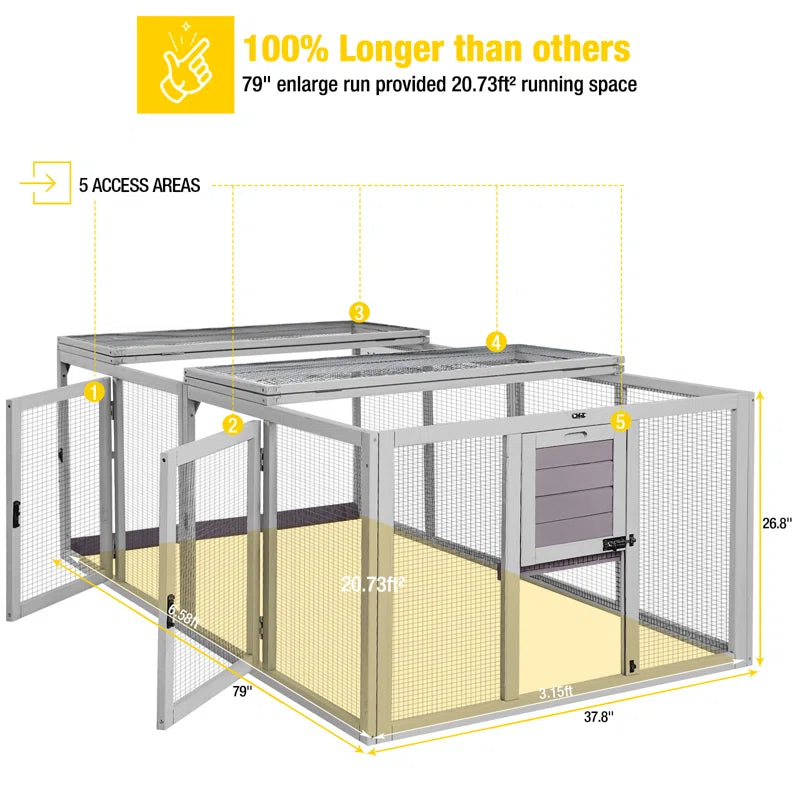 Chanille 20.73 Square Feet Chicken Run for up to 2 Chickens