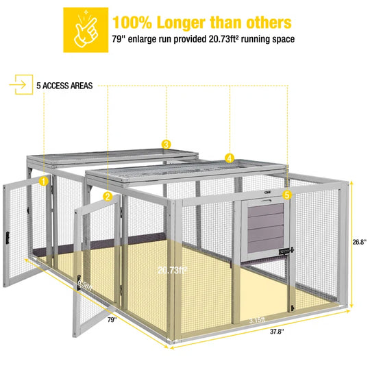Chanille 20.73 Square Feet Chicken Run for up to 2 Chickens