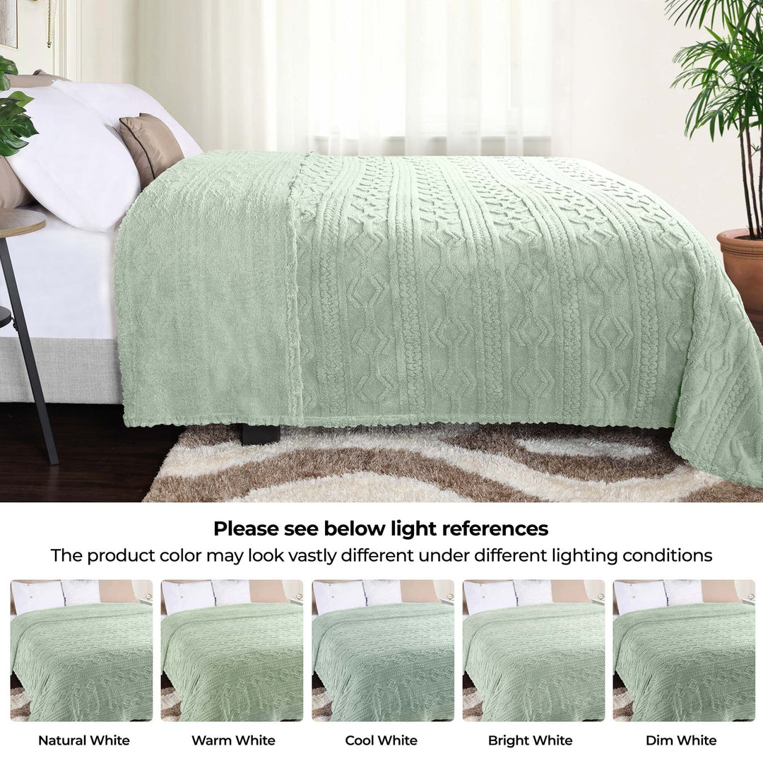 Arctic Boho Jacquard Plush Fluffy Fleece Blanket