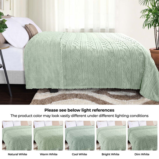Arctic Boho Jacquard Plush Fluffy Fleece Blanket