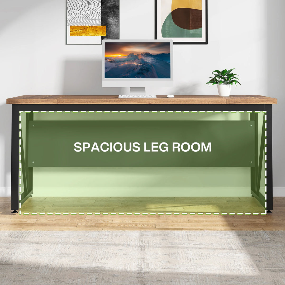 63" L-Shaped Computer Desk with 47 Inches Lateral File Cabinet, Executive Desk Home Office Furniture Desk Set