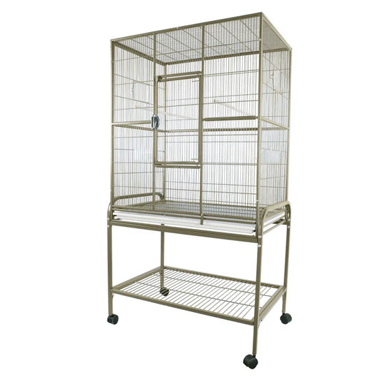 Clyde 62.25'' Iron Flat Top Floor Bird Cage with Wheels