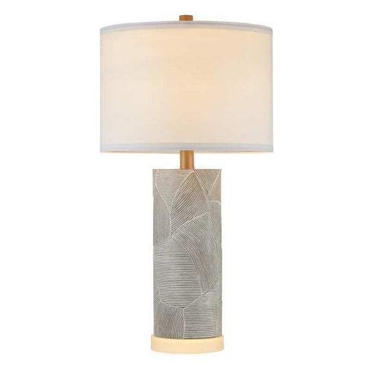 23.25 Inch Grey with Distressed White Table Lamp Set with Bulbs