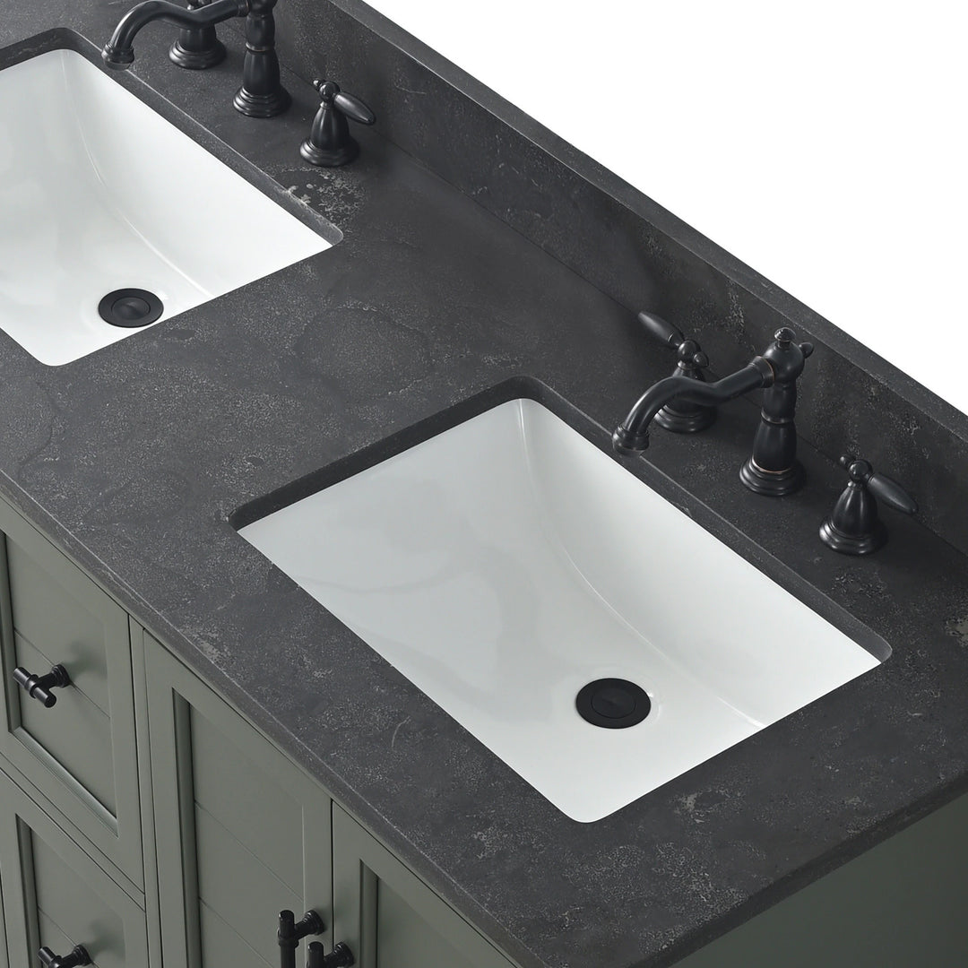 54" Double Sink Bathroom Vanity with Top & Backsplash