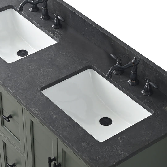 54" Double Sink Bathroom Vanity with Top & Backsplash