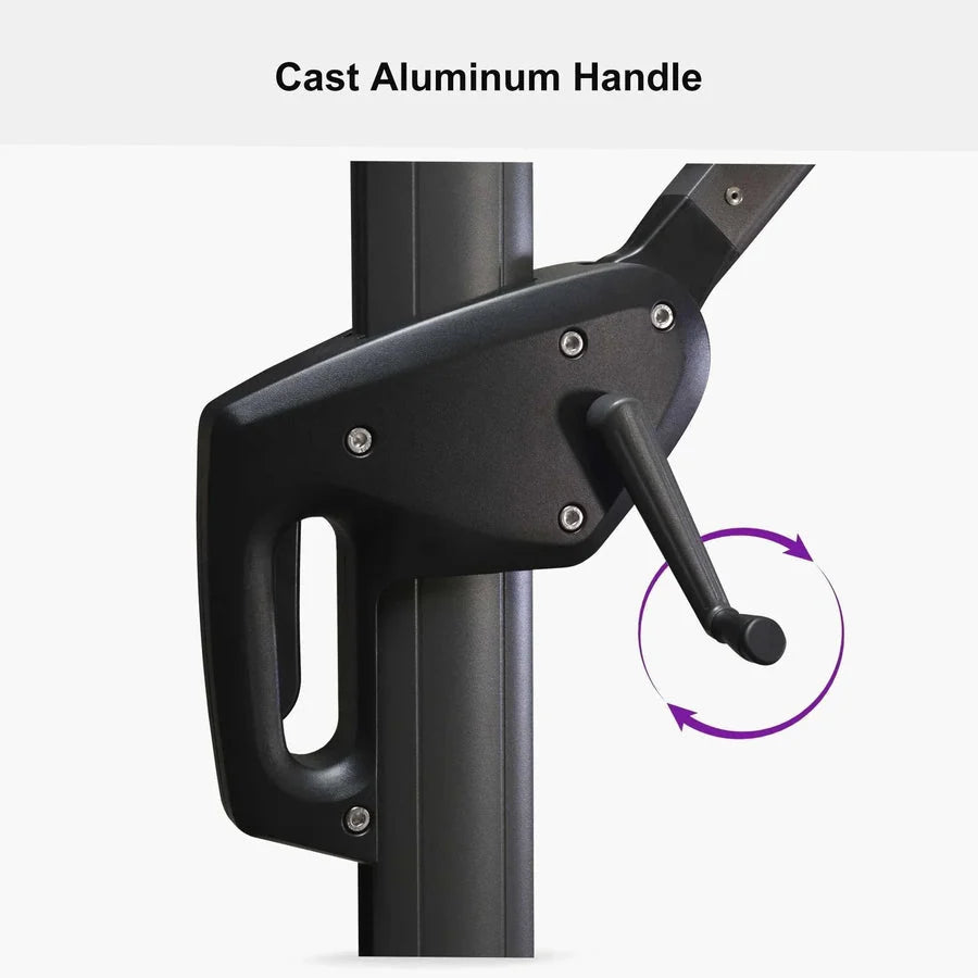 9 Ft Square 360 Degree Rotation Patio Cantilever Umbrella