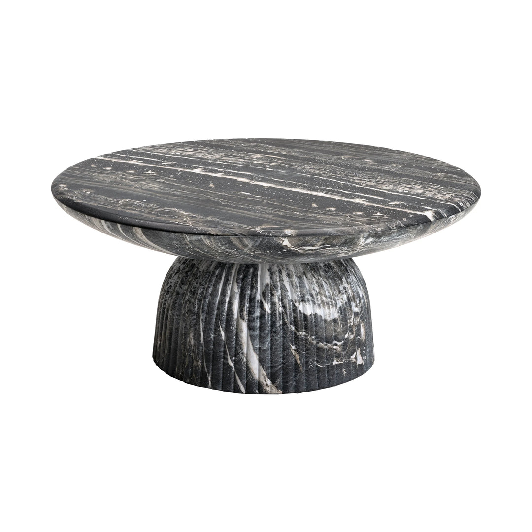 Maddox Single round Coffee Table Stone Marble Effect
