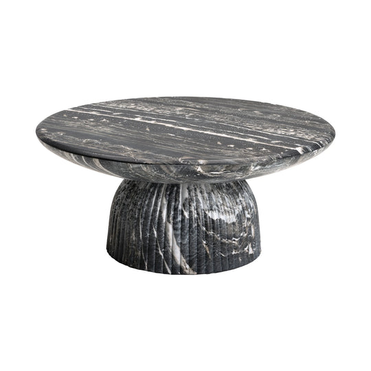 Maddox Single round Coffee Table Stone Marble Effect