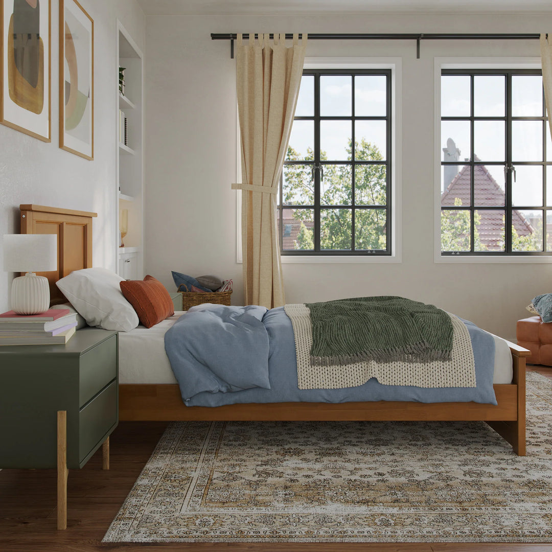 Charlotte Solid Wood Low Profile Platform Bed with Matching Footboard