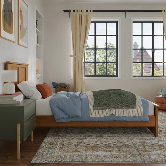 Charlotte Solid Wood Low Profile Platform Bed with Matching Footboard