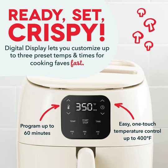 Ceramic Nonstick 2.6Qt Tasti Crisp Digital Air Fryer